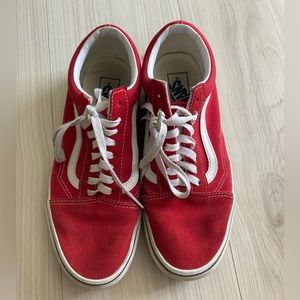 Red Vans Suede Sneakers Unisex size 10 Women / 8.5 Men